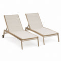 Outdoor Aluminum Sun Lounger Set with Mesh and Wheels