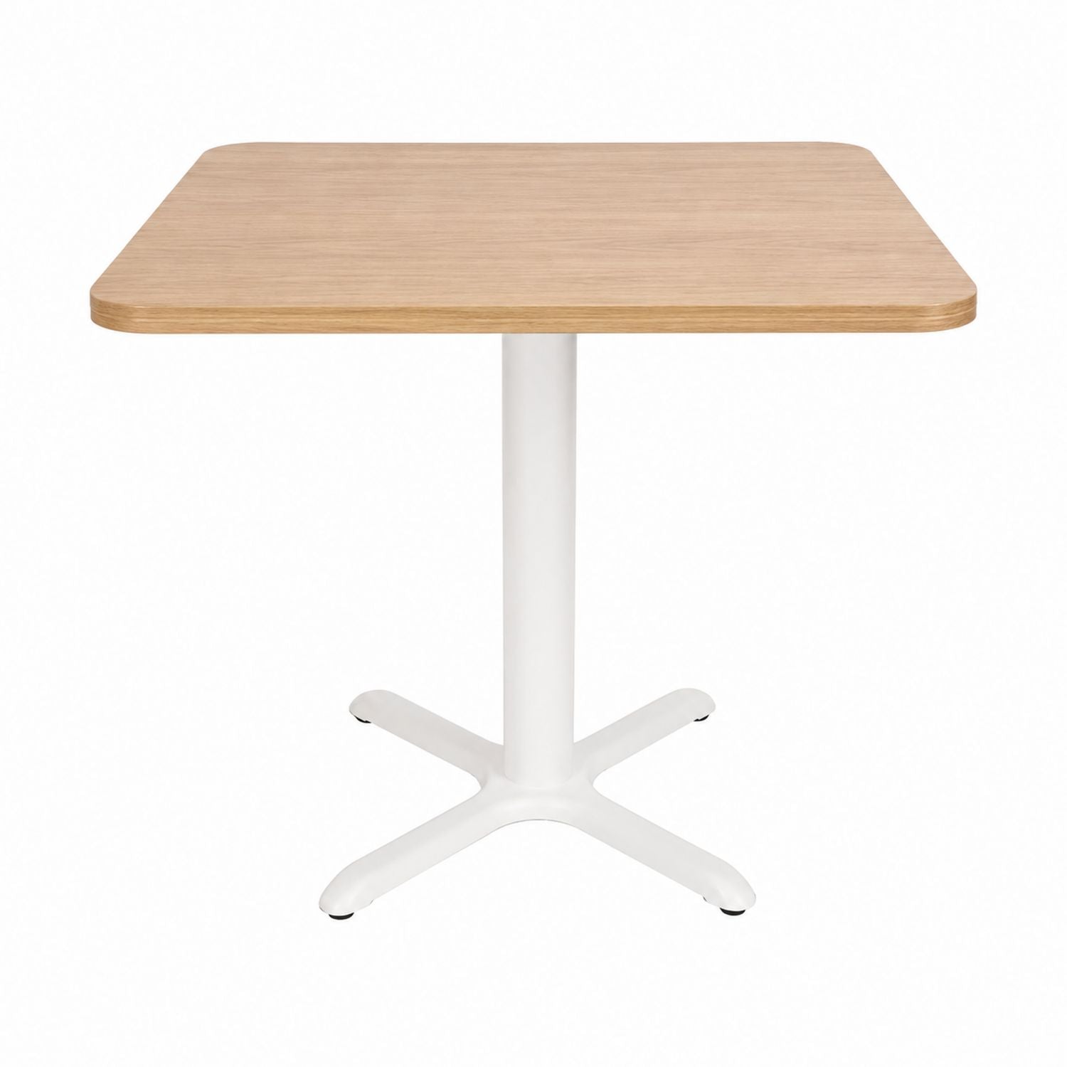 Square Wood Dining Table with Steel Base 80x80x75cm