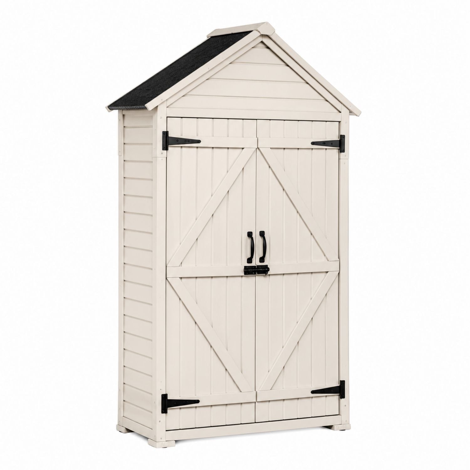 Outdoor Storage Shed Waterproof Resin with Double Doors 190x88x50 cm