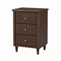 Solid Wood Nightstand with Three Drawers