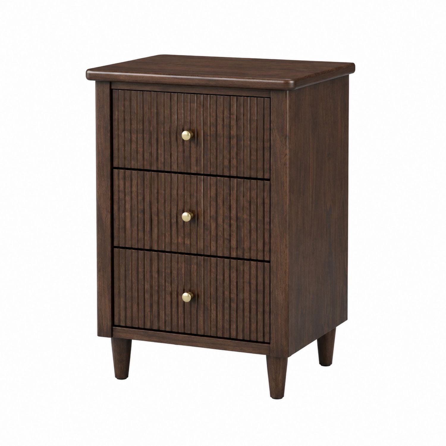 Solid Wood Nightstand with Three Drawers