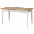 Rectangular Wooden Dining Table with Drawers Oak Finish White Frame 150cm x 85cm x 75cm