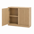 Wooden Sideboard with Sliding Door Natural Oak Finish 100cm