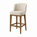 Wood Bar Stool with Polyester Upholstery and Backrest 45cm W x 95cm H