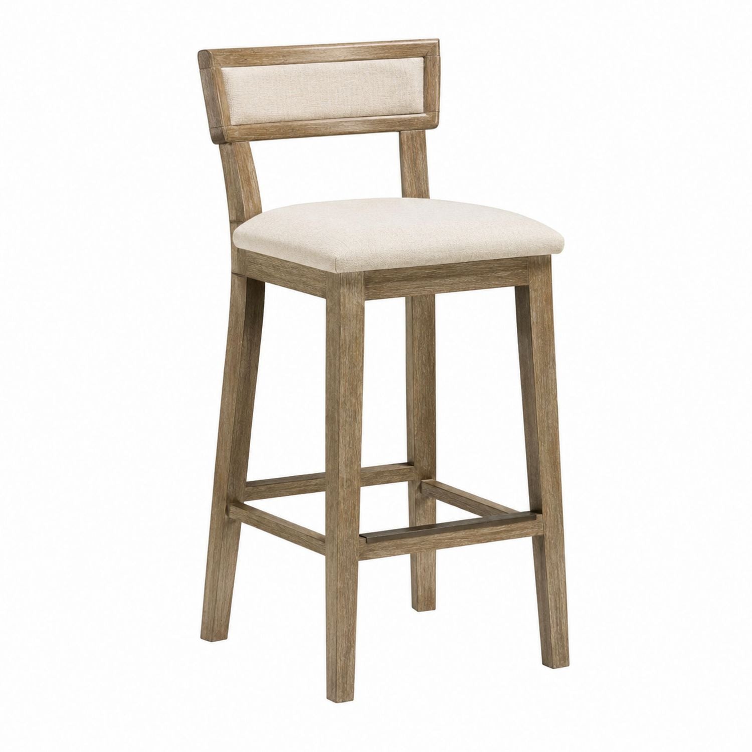 Wood Bar Stool with Upholstered Backrest and Seat 102 cm