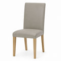 Dining Chair Faux Leather Upholstery Oak Legs Gray 95cm Height