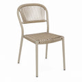 Metal Wicker Outdoor Dining Chair Beige 90cm
