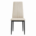 Beige Fabric Dining Chair with Metal Legs