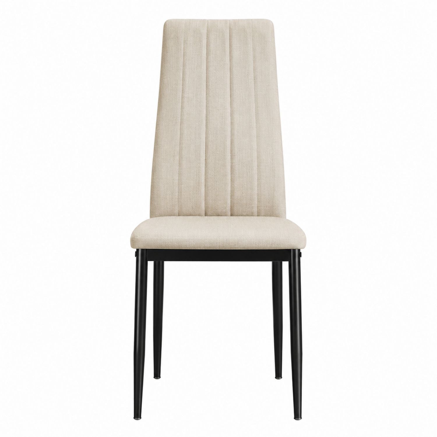 Beige Fabric Dining Chair with Metal Legs