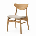 Oak Dining Chair with Linen Seat, Beige
